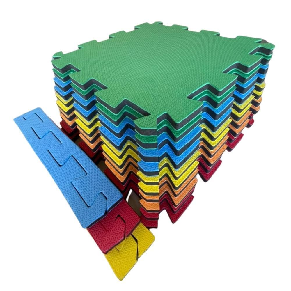 Kit 10 Tatames Eva Colorido Economico 50x50x 2 Cm