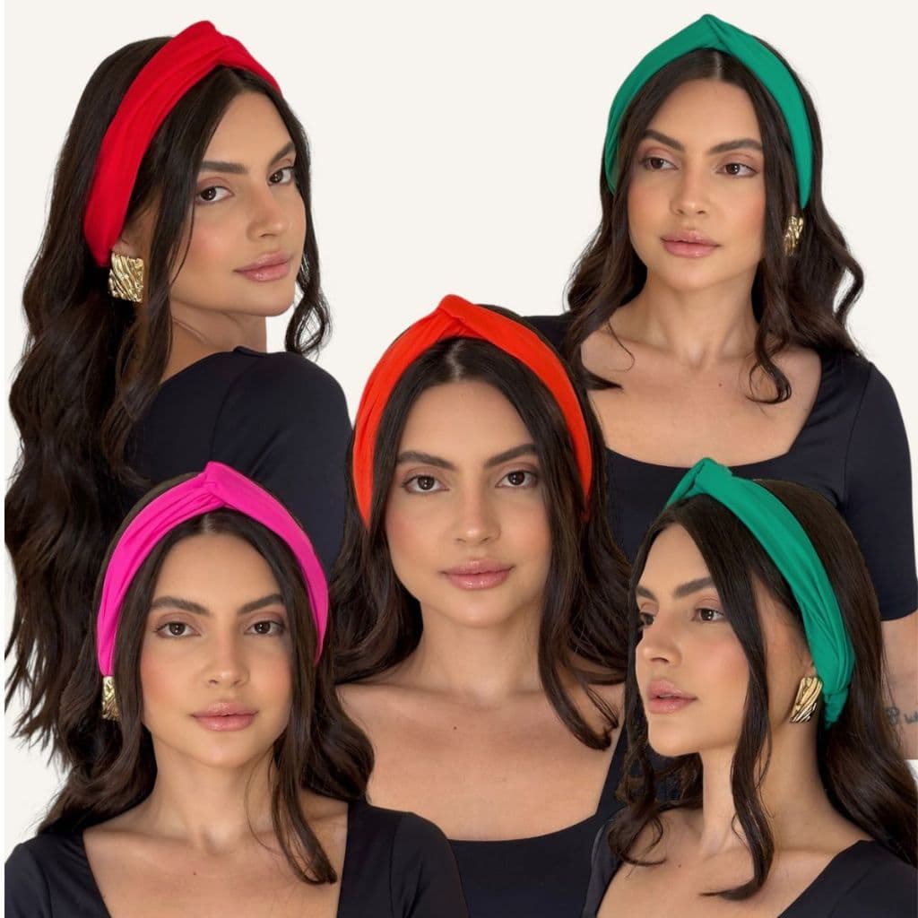 Faixa De Cabelo Turbante Nó Feminino Tiara Academia Elástico Beach Tênis Área de Saúde