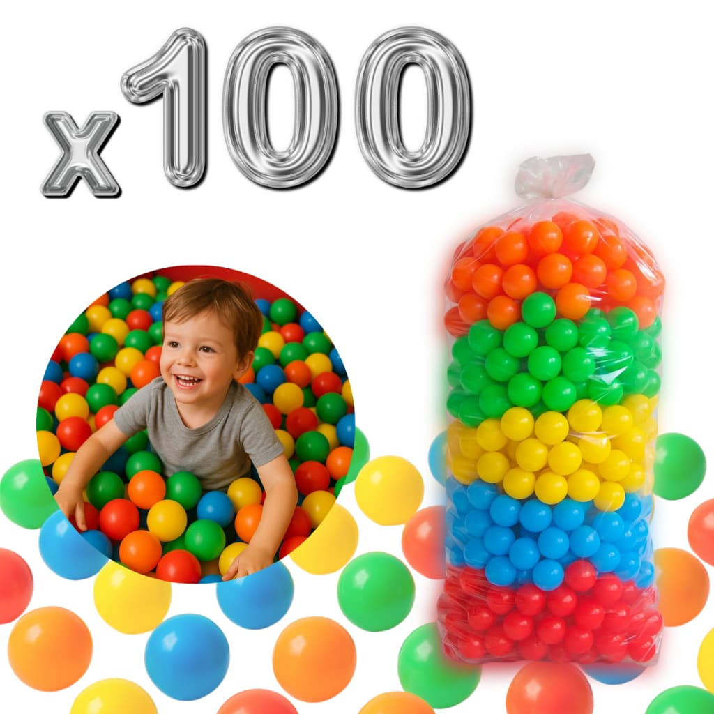 100 Unidades de Bolinha Plástica Colorida Piscina Promoção 50, 100, 150 e 200 - Não Amassam