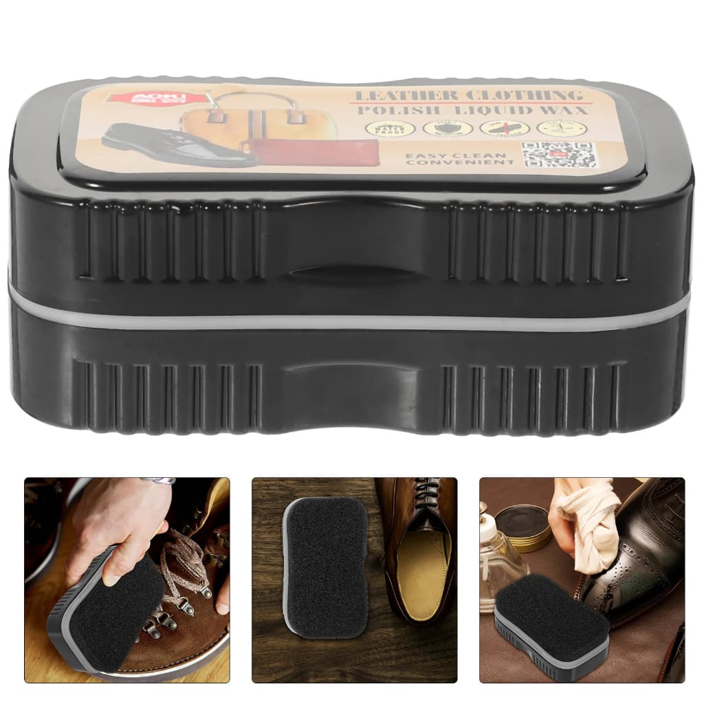 Esponja Brilho Magico Preto para Sapatos Bolsas Carteiras Cintos Masculino e Feminino