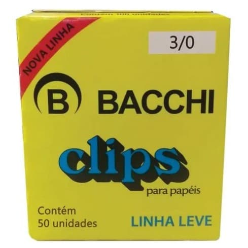 Clips 3/0 Com 50 Unidades - Aço Galvanizado 3/0 (00) Bacchi