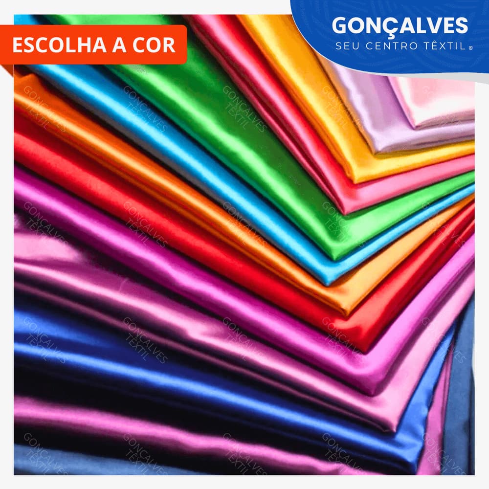 PROMOÇÃO 10 Metros Tecido Cetim Charmousse 1,50M Largura Cetim Liso - Melhor preço GONÇALVES TÊXTIL