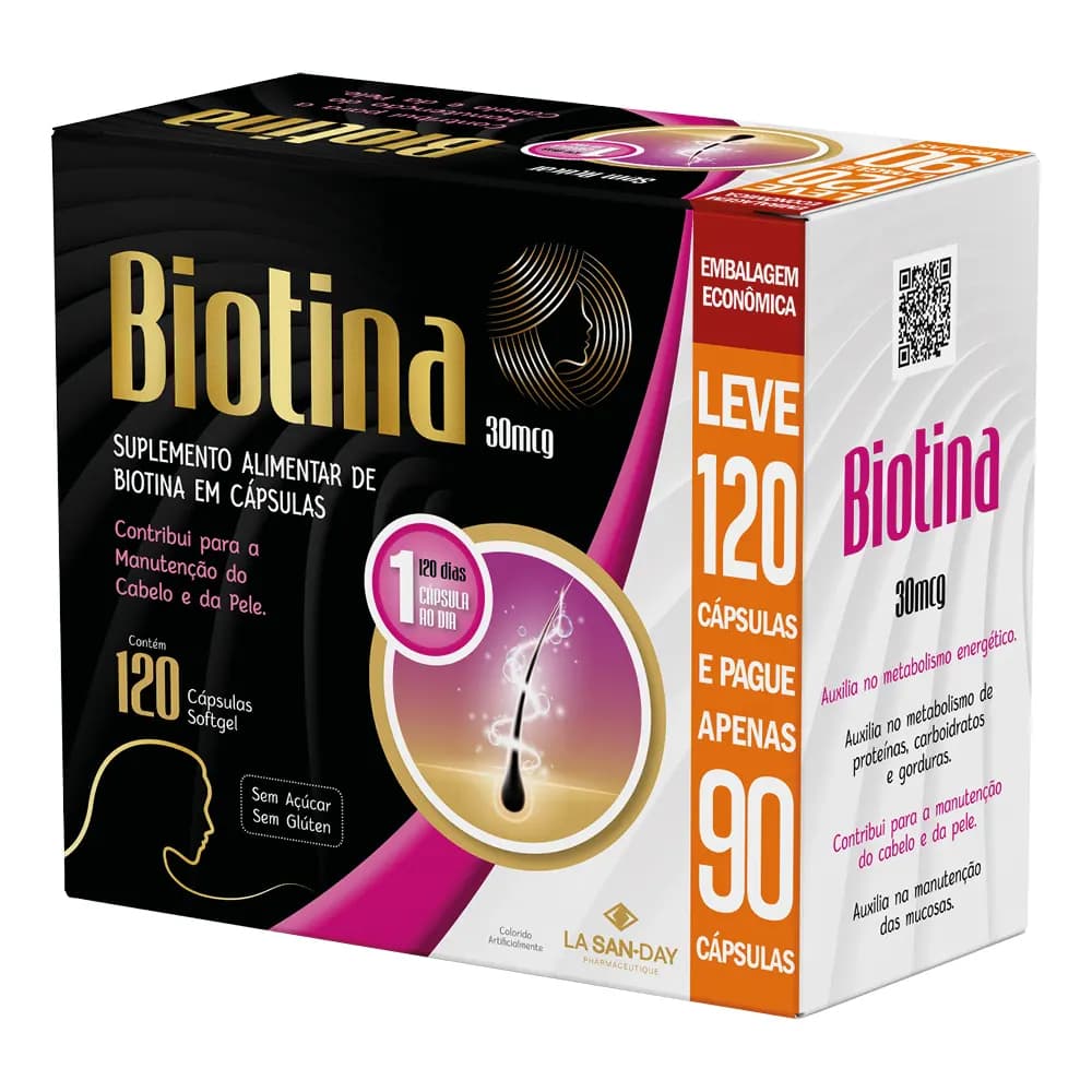 Biotina - 120 Cápsulas - La San Day