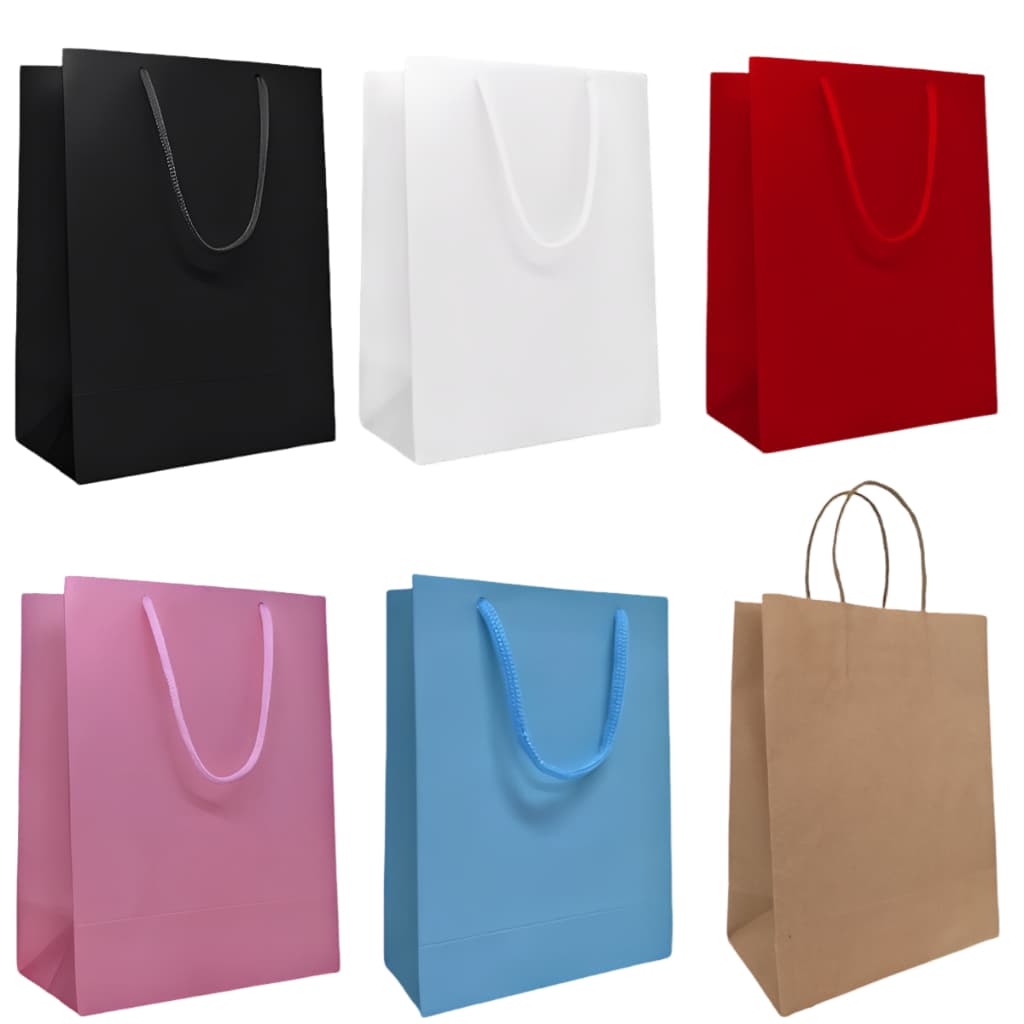 Sacola Papel Colorida Média - 23x30x10 - Kit 10/50 Un