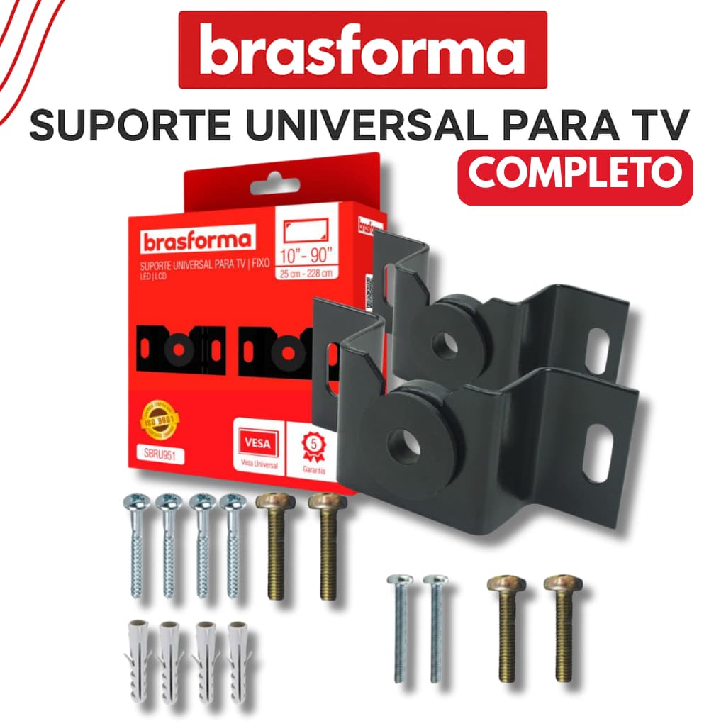Suporte Tv Universal Fixo LED LCD Plasma 10 até 90’’ Polegadas para Parede ou Painel