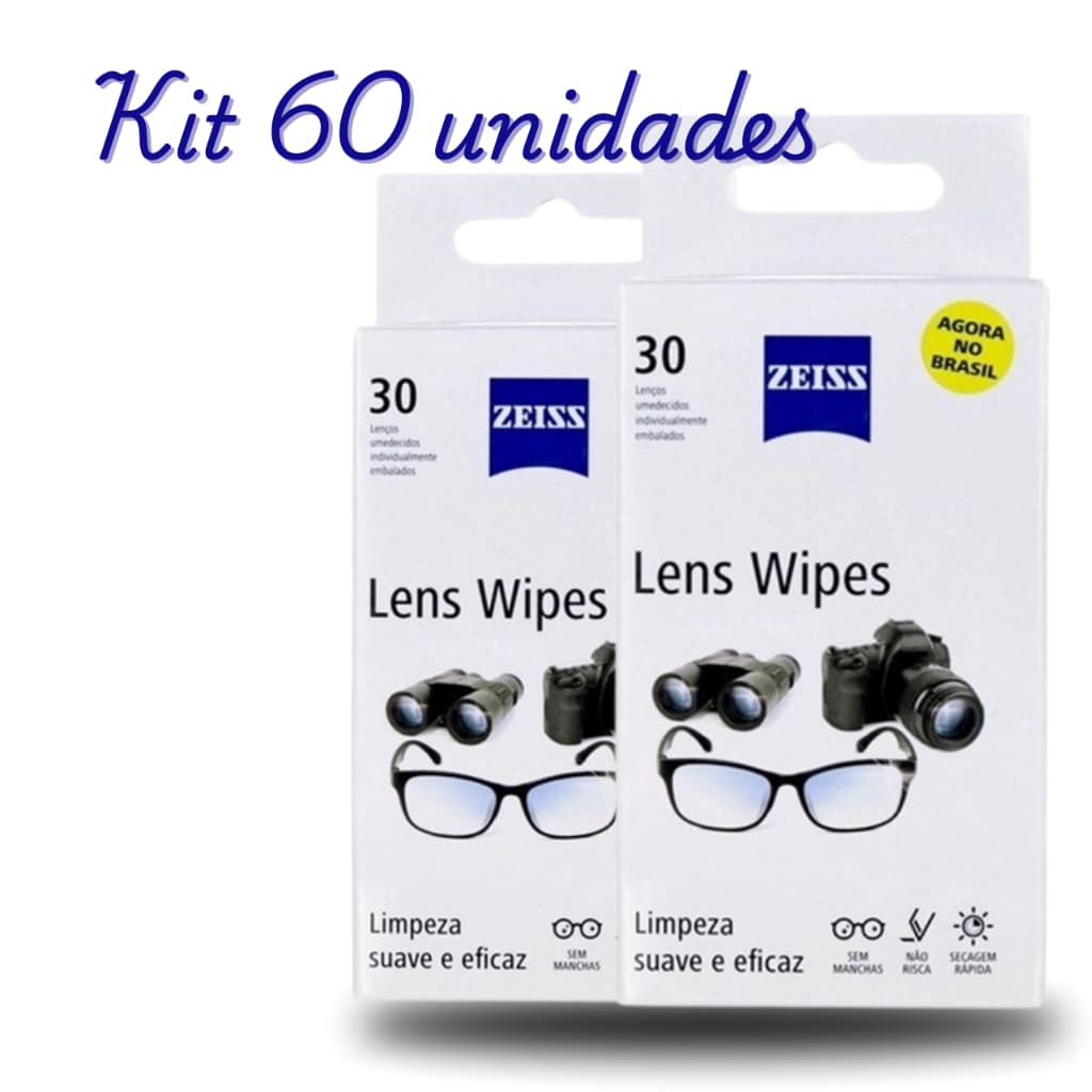 60 unidades de Zeiss Lens Wipes  - Lenços umedecidos - Limpador de Óculos