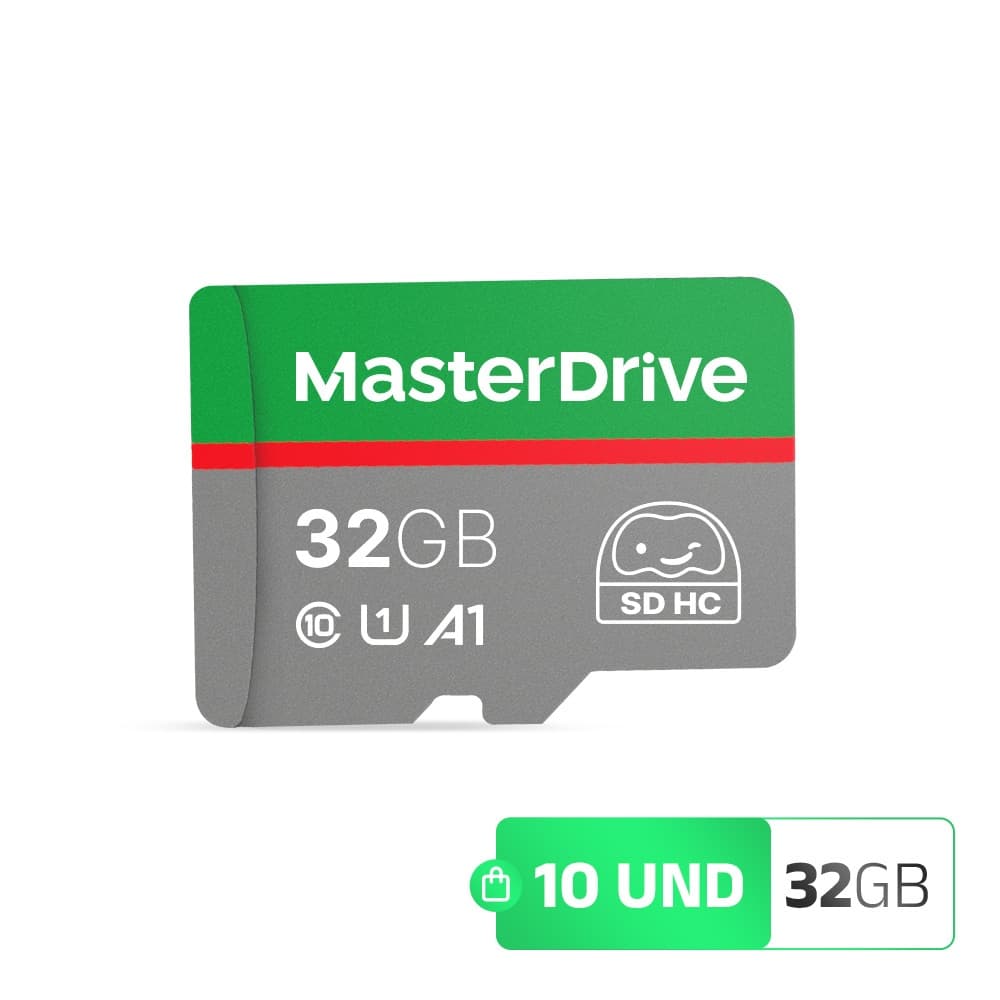 Cartao de Memoria 32GB Kit 10 ATACADO MasterDrive Class 10 MicroSD com Adaptador SD