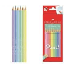 Lápis de Cor Triangular Pastel 10 Cores, Faber-Castell