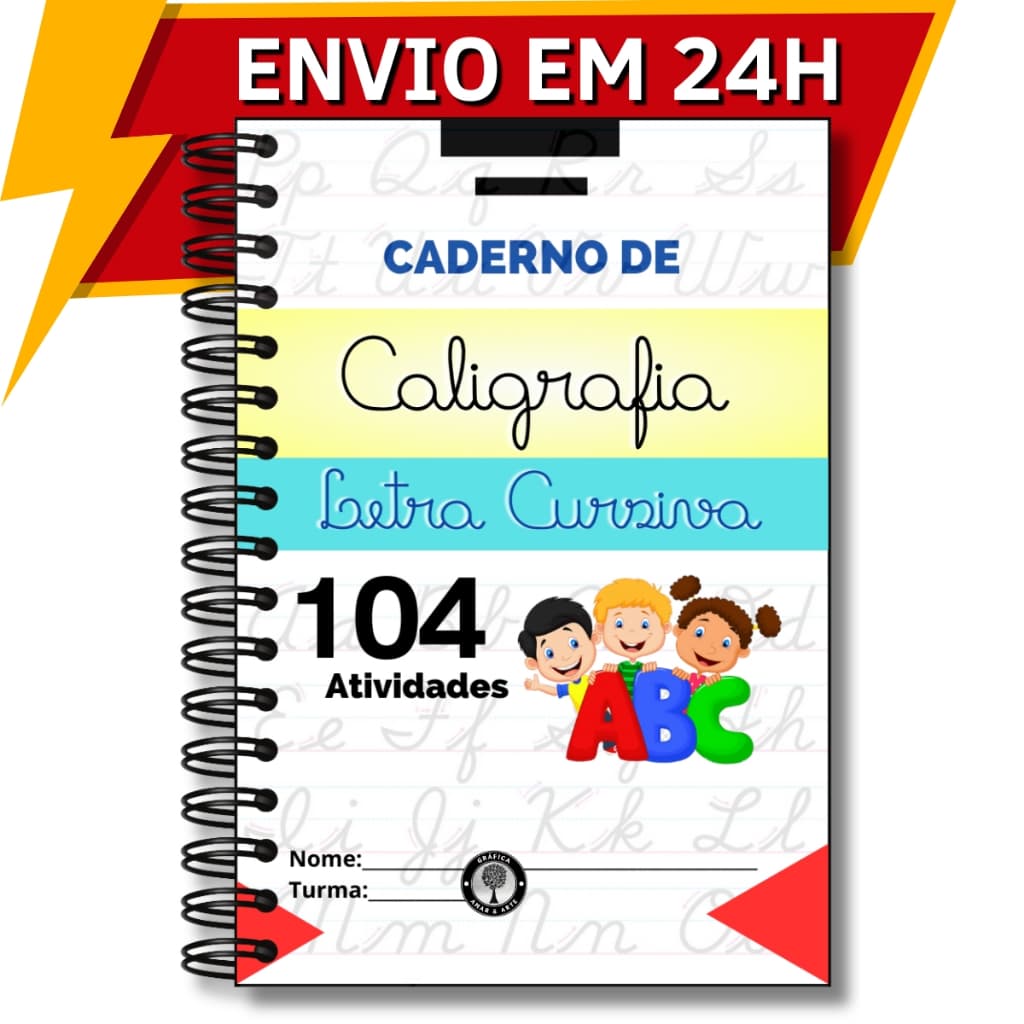 Caderno De Caligrafia Infantil 104 Atividades Letra Cursiva