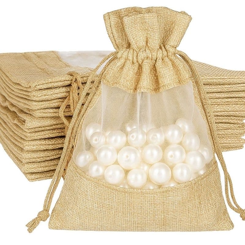 Kit Com 10 Unidades Saco da Juta Transparente na Frente Tamanho 10x15. Entregar Rápida.