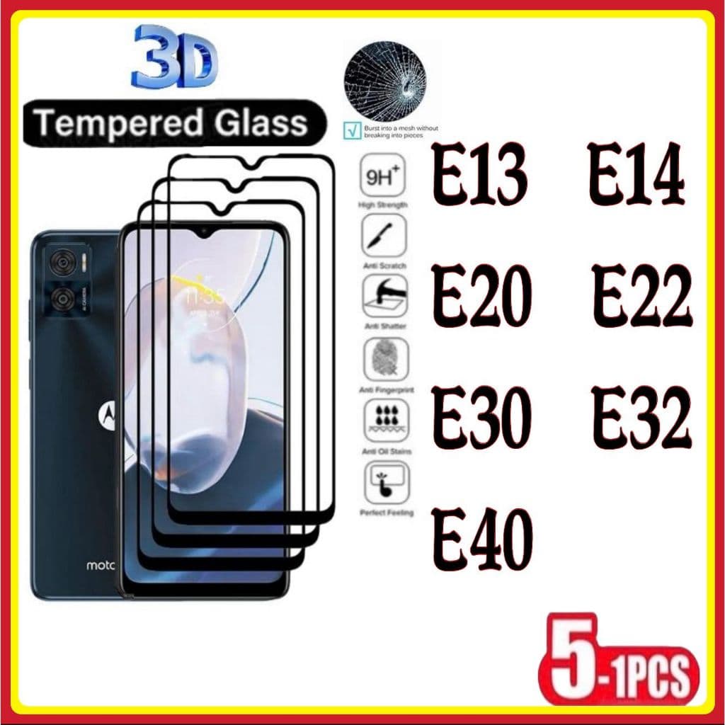 Película de Vidro Temperado 3D Moto E13 E14 E20 E22 E30 E32 E40