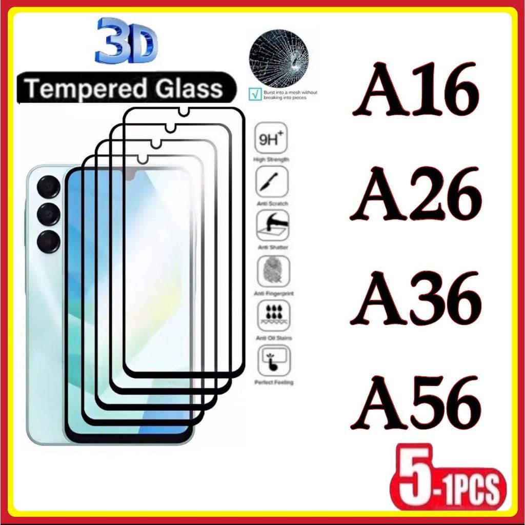 Película de Vidro Temperado 3D Samsung A16 A26 A36 A56