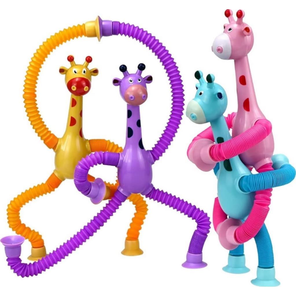 Kit 1/2/4 Girafas Estica E Gruda Pop It Tubo Brinquedo Durável Girafa Infantil