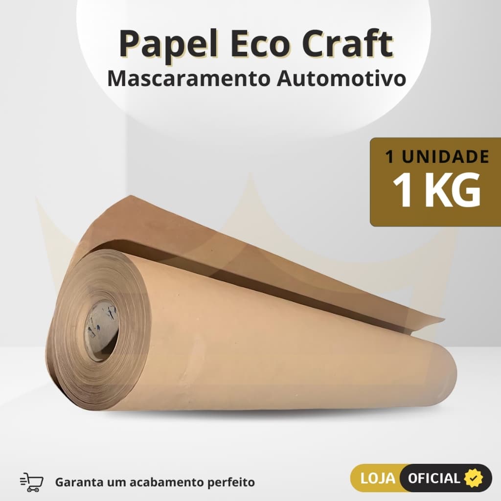Papel Semi Kraft Pardo Automotivo Mascaramento Pintura Funilaria Bobina 45cm Resistente Econômico
