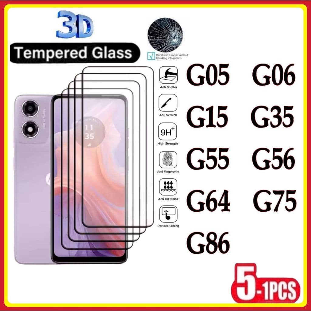 Película de Vidro Temperado 3D MOTO G05 G06 G15 G35 G55 G56 G64 G75 G86