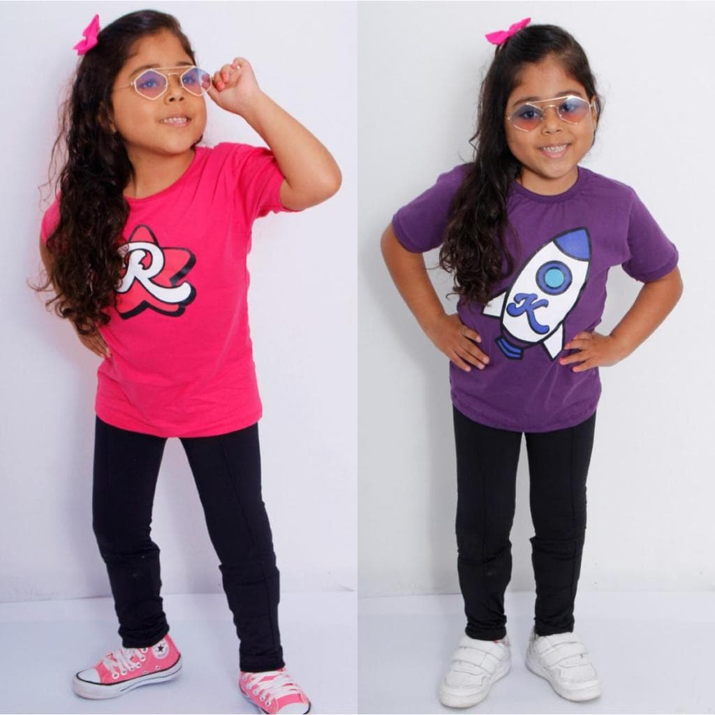 Camiseta Infantil Emilly Vick Dos Rosa Cores Diversas Estampa de lançamento