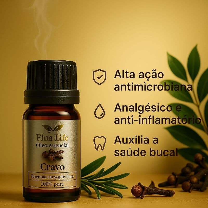 Oleo essencial cravo 10ml 100% puro fina life MICOSE - FORTALECIMENTO DE UNHA