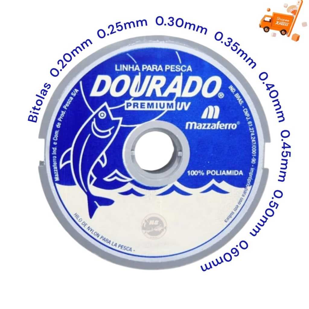 Linha Nylon Monofilamento Dourado 100m Premium Várias Bitolas Mazzaferro Pesca/Artesanato