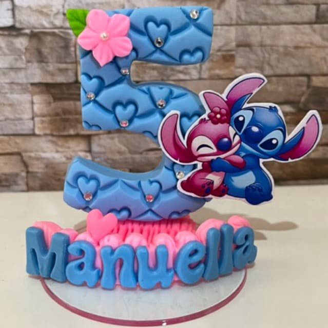 Vela de Aniversario Personalizada em Biscuit Stittch  Angel