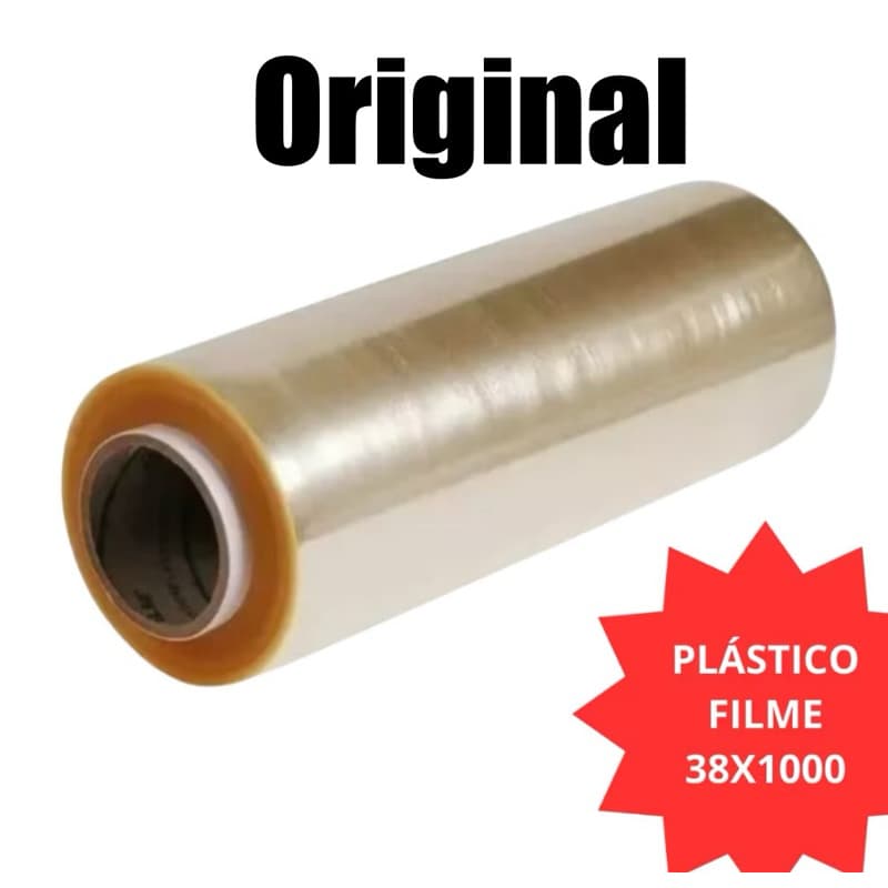 Rolo Bobina Plastico Filme Pvc Esticavel Resistente 38cm X 1000m