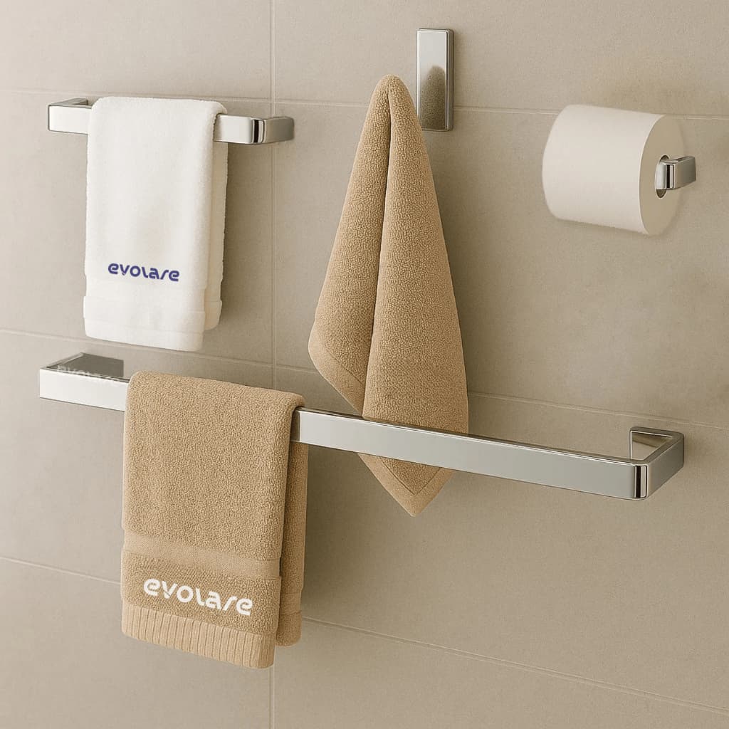 Kit de Acessórios Super Luxo Cromado 4 Peças para Banheiro