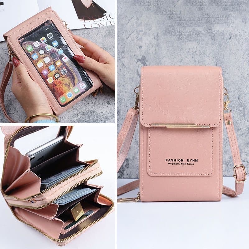 Bolsa Feminina Porta Celular com 2 Divisorias Transversal
