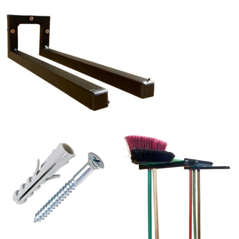 Suporte Fixo Parede Porta Vassoura Rodo Pá Metalon Forte Pintura Epóxi
