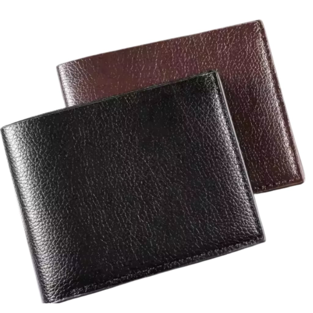 Carteira Masculina Clássica Slim Couro Ecológico Porta Cartão Marrom Preto