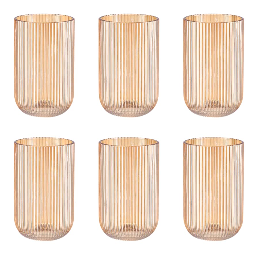 Jogo De Copos De Vidro Versalhes Grafiato 460ml 6 Peças Drink Sucos Água- KE HOME