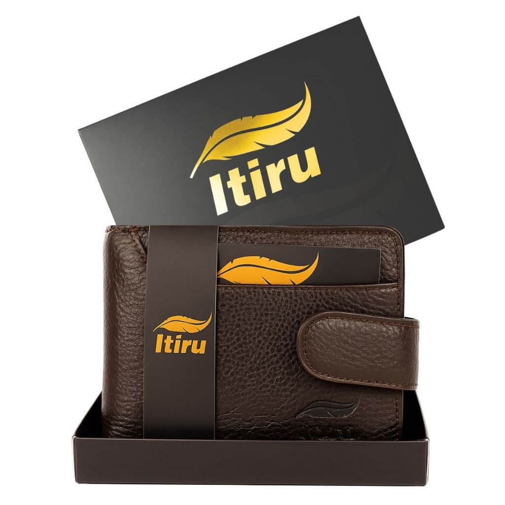 Carteira de Couro Marron Legítimo 100% Masculina Fecho Porta Moedas Presente Couro Marrom Café