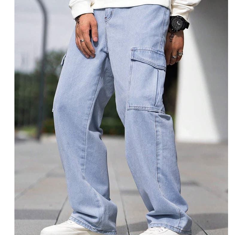 CALÇA CARGO Jeans DE 6 BOLSOS ESTILO SKATE STYLE