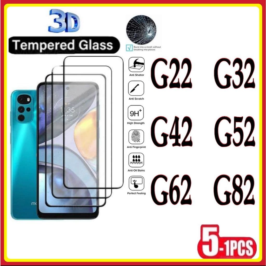 Película de Vidro Temperado 3D Moto G22 G32 G42 G52 G62 G82