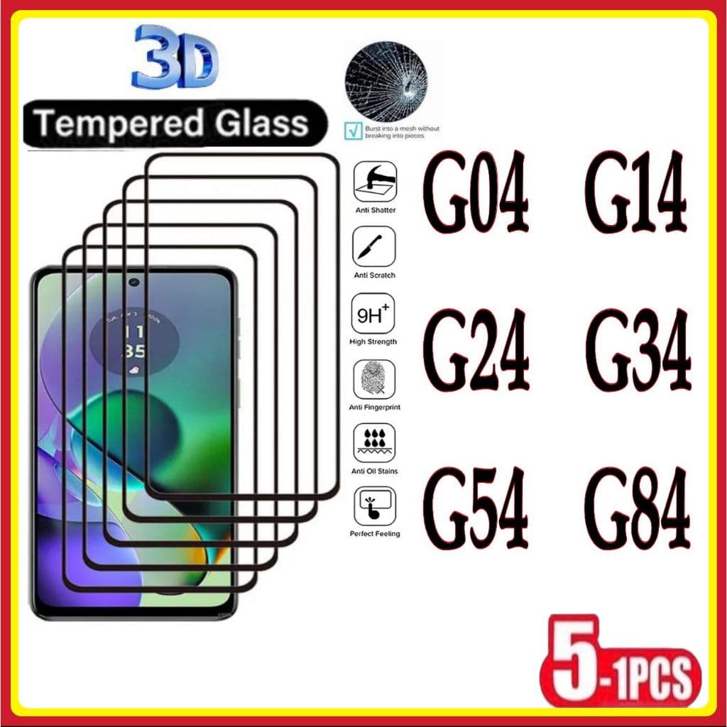 Película de Vidro Temperado 3D Moto G04 G14 G24 G34 G54 G84