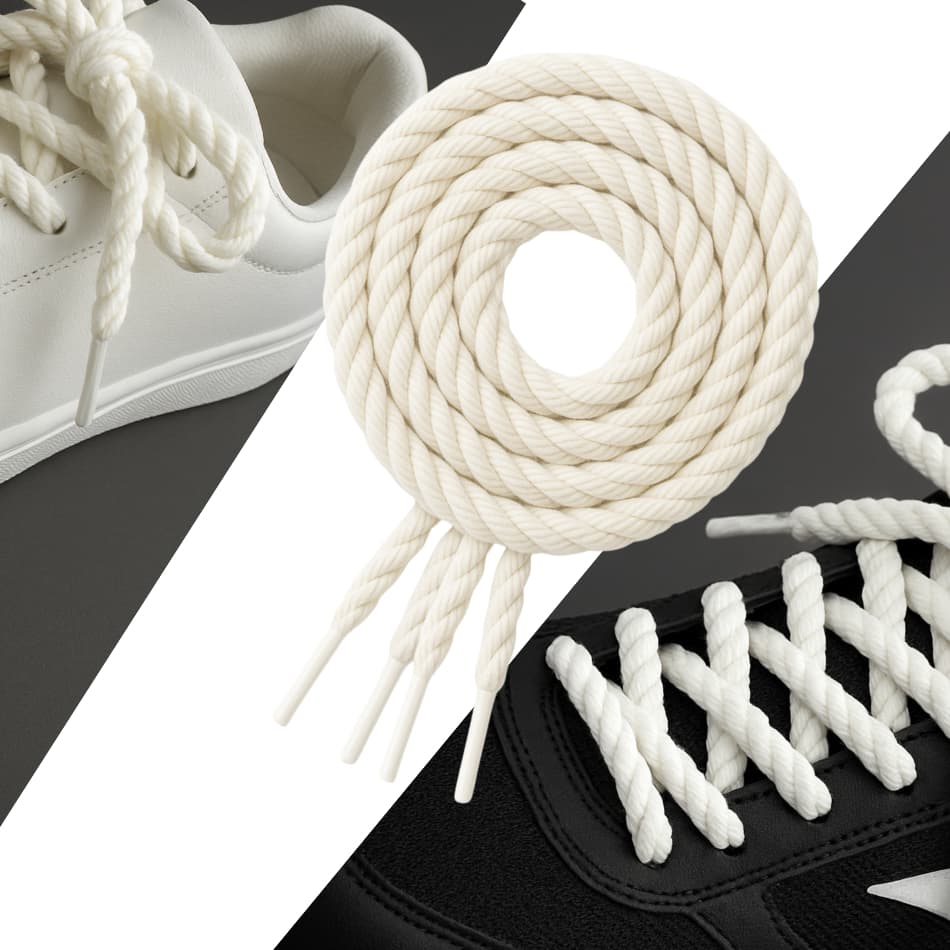 Pares Cadarço Franciscano  São Francisco Premium Branco Use em Tênis, Mochila, Casaco, Bermuda