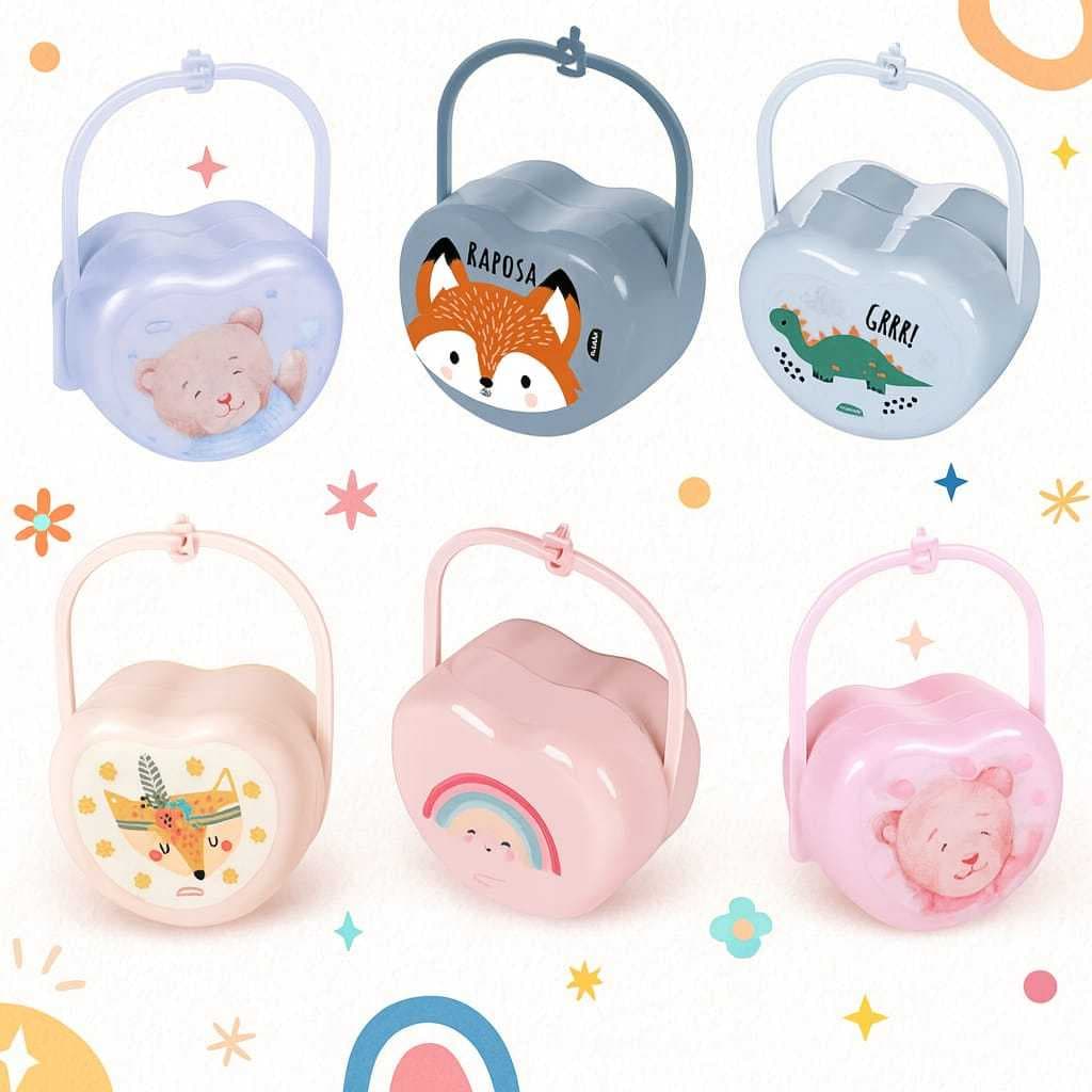 Porta Chupeta Com Alça Para Bebê Com Trava Protetor De Chupeta