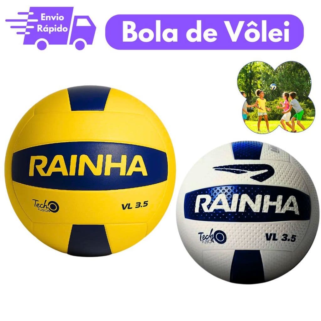 Bola De Vôlei Rainha 3 5 Amarela Azul
