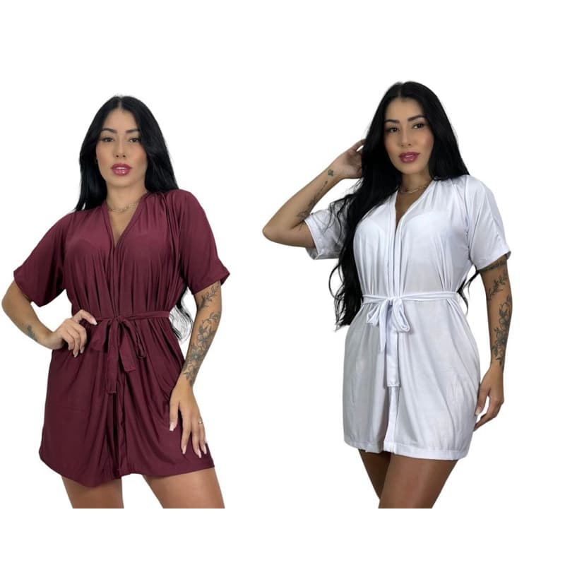 kit 2 robe noiva robie roupão Roby feminino kimono