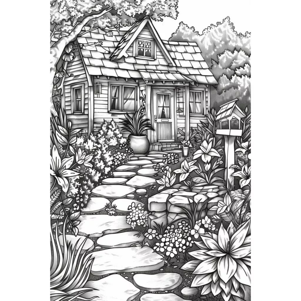 Desenhos para colorir Vilas Floridas - 30 Folhas A4