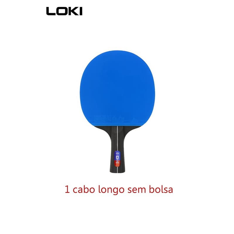 Raquete Cabo Longo Tenis de Mesa / Ping Pong LOKI Aprovada ITTF Azul