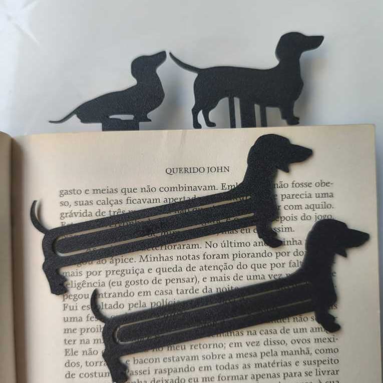 Kit com 4 marcadores de livro Cachorro Salsicha (Dachshund)