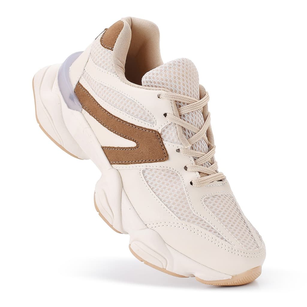 Tênis Feminino Para Academia e Caminhada Esportivo Macio e Confortável Havana Bege