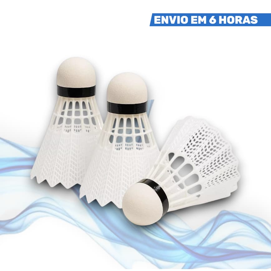 Kit 9 Petecas para Badminton Sports Praia Branco Lazer esporte, Recreação ao Ar Livre