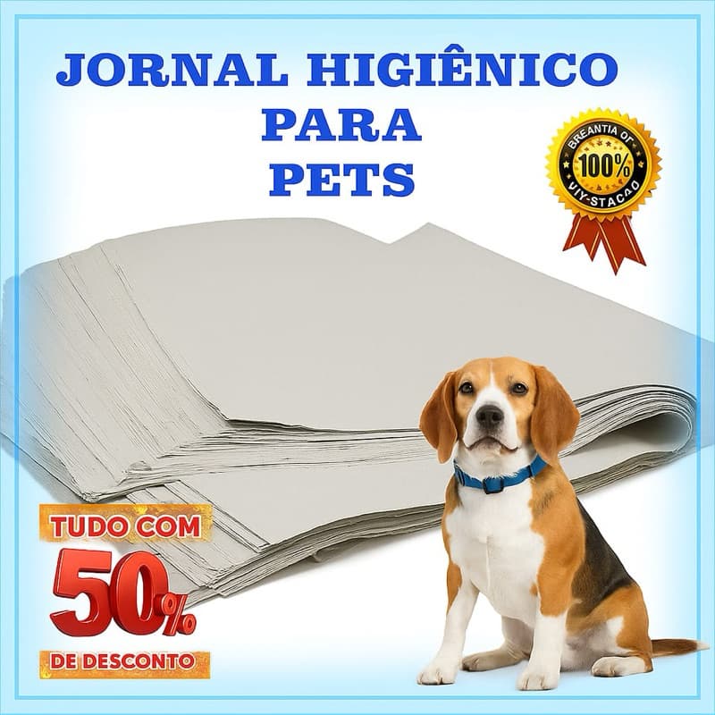 Jornal  Papel Pet Limpo  2KG, 3KG, 4KG, 5KG, 10KG Tapete Pet Biodegradável FOLHAS GRANDES 50 ×70