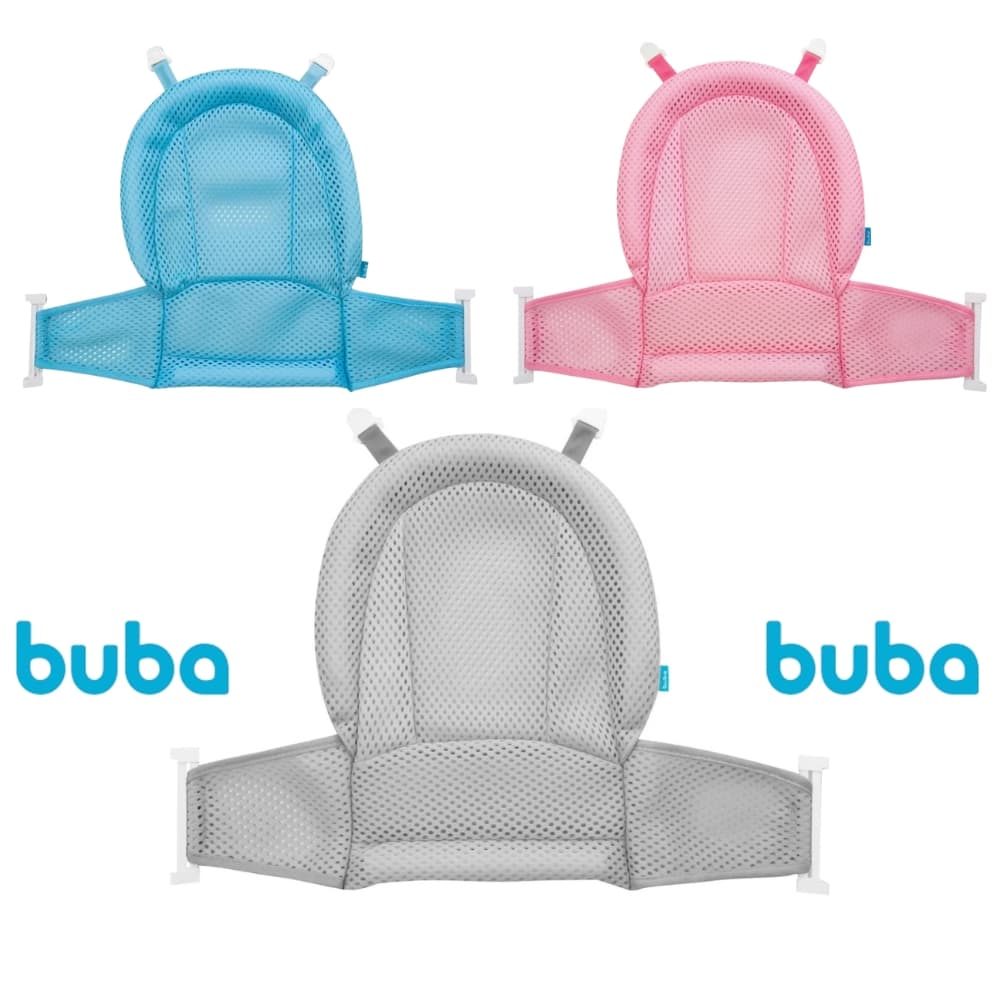 Rede de Proteção para Banheira de Banho Apoio Segurança do Bebê Buba Cinza / Azul / Rosa