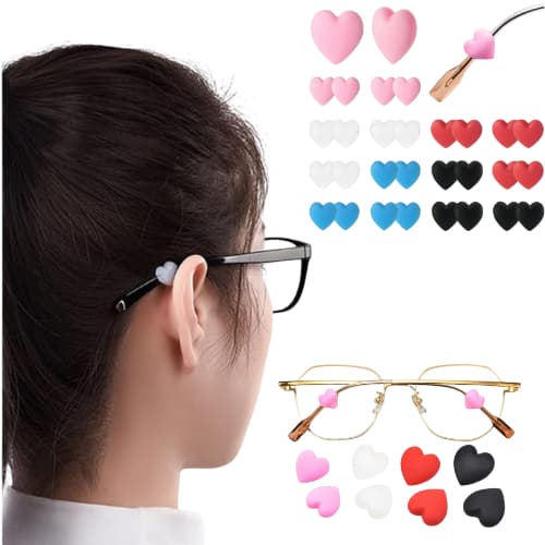 8 GANCHO trava oculos adulto e infantil antiderrapante silicone preto transparente rosa e colorido