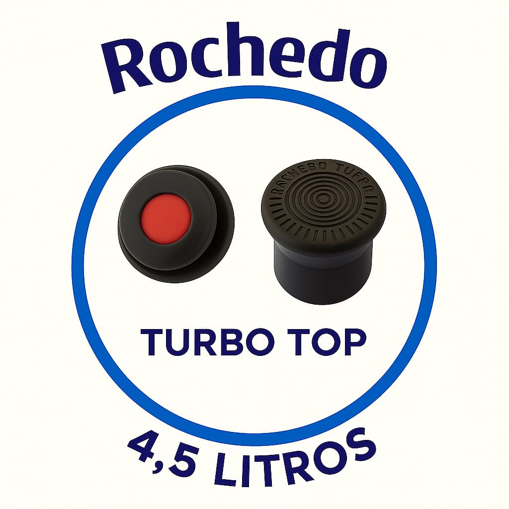 Kit Borracha Rochedo Turbo Top 4,5 Litros + Vávula de Segurança + Peso Rochedo Para Panelas Pressão Fechamento Externo