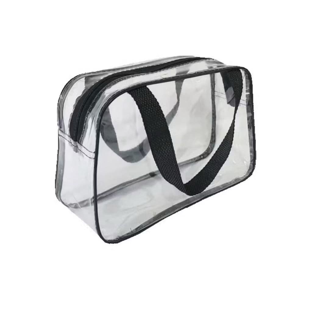 Bolsa Transparente Necessaire PVC Organizadora Para Trabalho Faculdade Estagio Hospital Maquiagem Higiene Pessoal