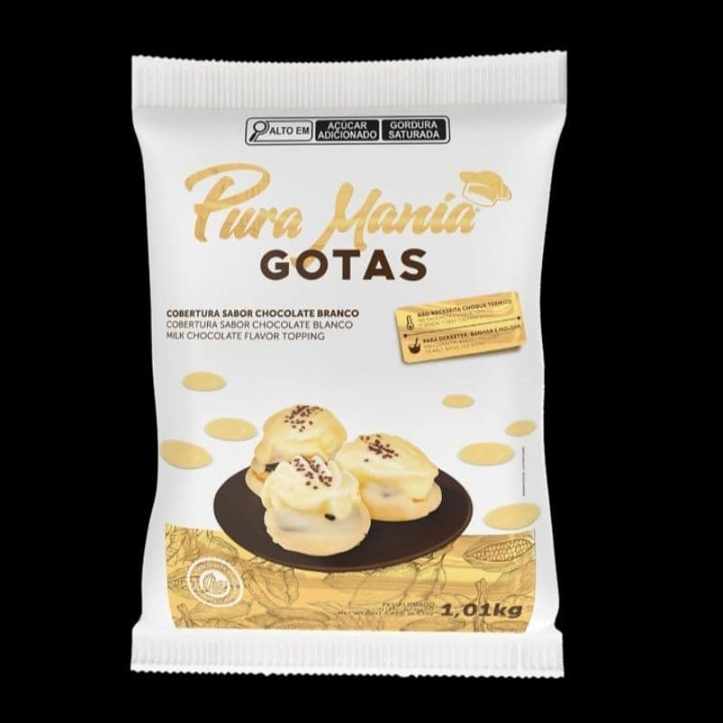 Cobertura pura mania em gotas Branco 1.01kg