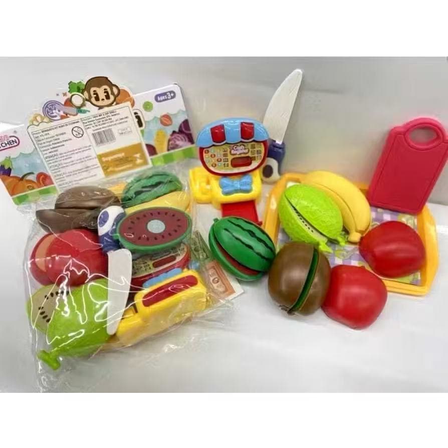 Brinquedo Comidinha Mercadinho Infantil Cortar Frutinhas Legumes Velcro - Muito divertido para crianças！