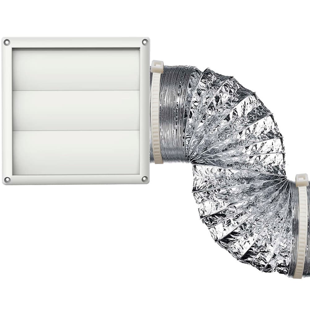 Kit Exaustão Saída de Ar Para Coifa  Exaustor Depurador 120mm 125mm 127mm Com Grade Veneziana Branca